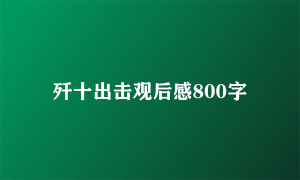 歼十出击观后感800字