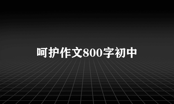 呵护作文800字初中