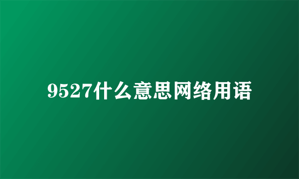9527什么意思网络用语