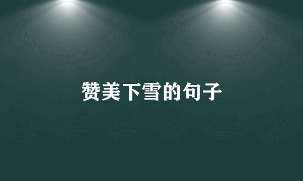 赞美下雪的句子