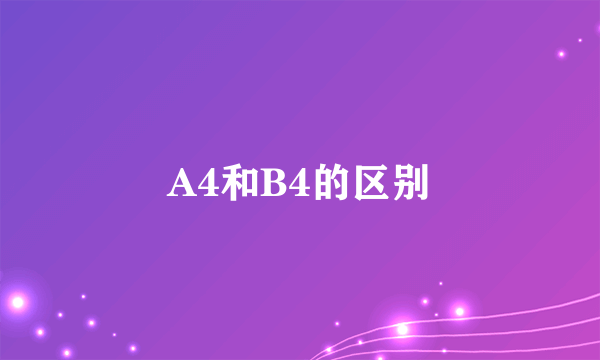 A4和B4的区别