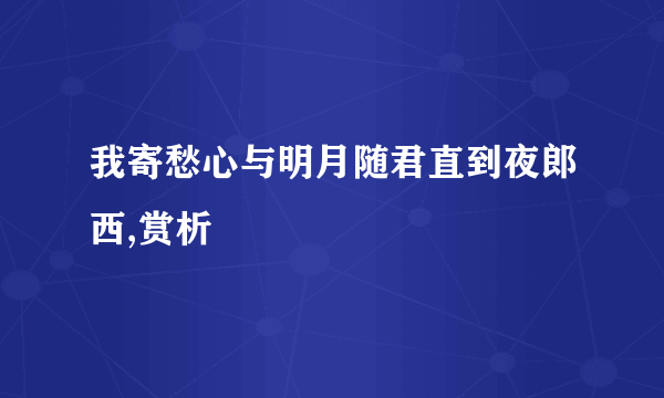 我寄愁心与明月随君直到夜郎西,赏析