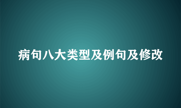 病句八大类型及例句及修改