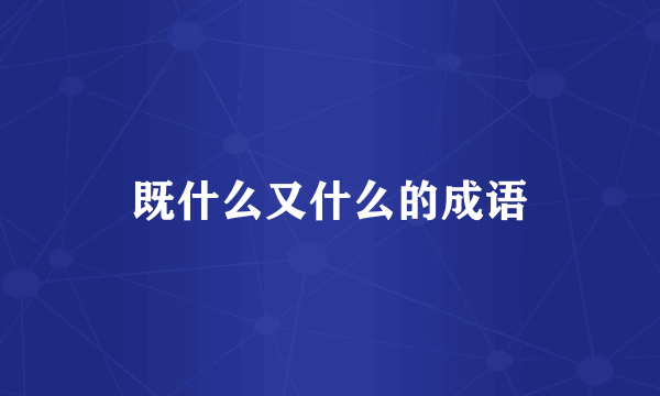 既什么又什么的成语