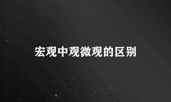 宏观中观微观的区别