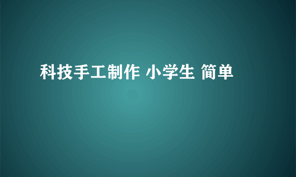 科技手工制作 小学生 简单