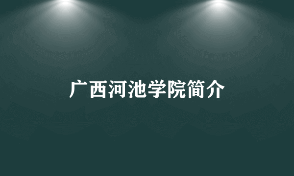 广西河池学院简介