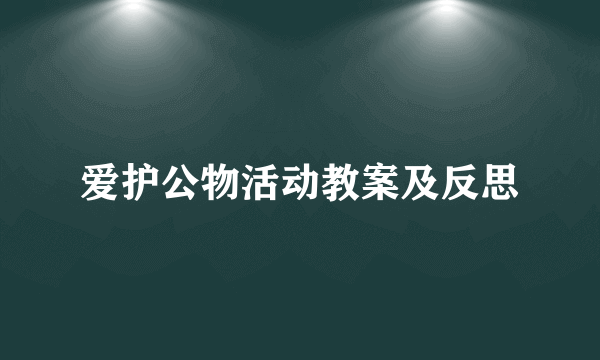 爱护公物活动教案及反思