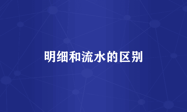 明细和流水的区别