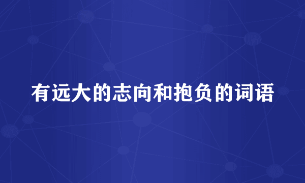 有远大的志向和抱负的词语