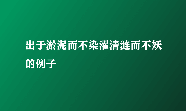 出于淤泥而不染濯清涟而不妖的例子
