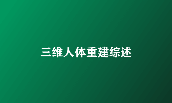 三维人体重建综述