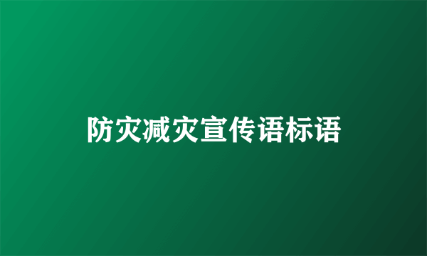 防灾减灾宣传语标语