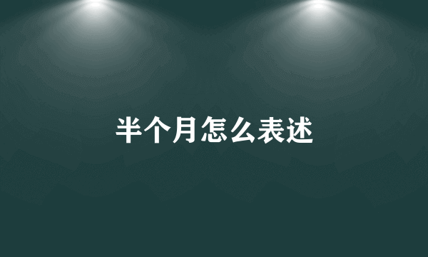半个月怎么表述