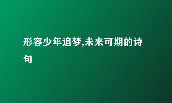 形容少年追梦,未来可期的诗句