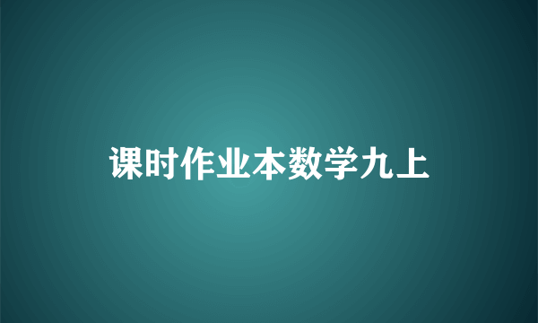 课时作业本数学九上