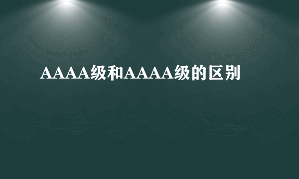 AAAA级和AAAA级的区别