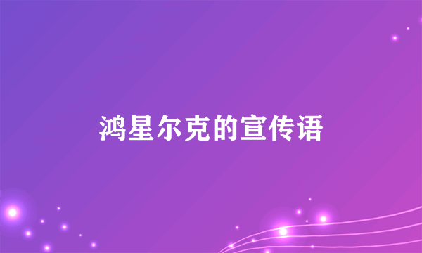 鸿星尔克的宣传语