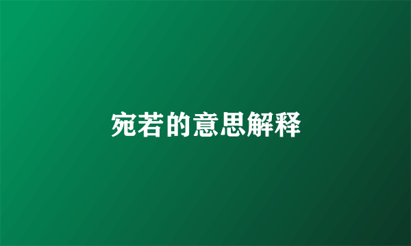 宛若的意思解释