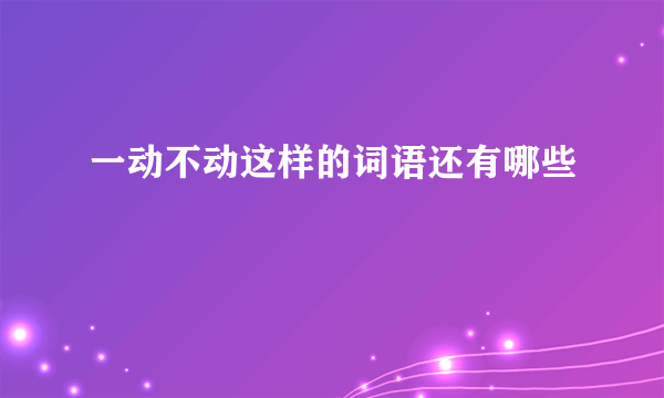 一动不动这样的词语还有哪些