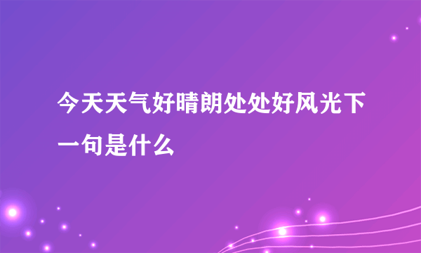今天天气好晴朗处处好风光下一句是什么