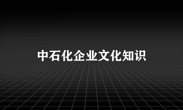中石化企业文化知识