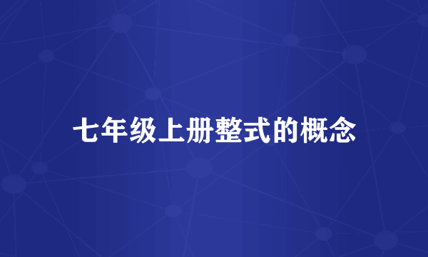 七年级上册整式的概念