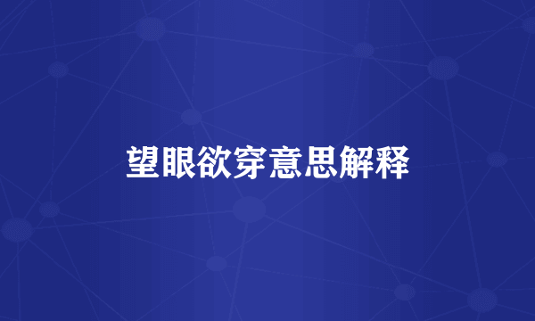 望眼欲穿意思解释