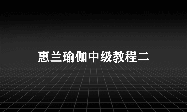 惠兰瑜伽中级教程二