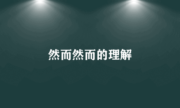 然而然而的理解