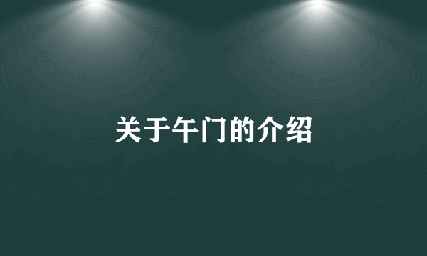 关于午门的介绍
