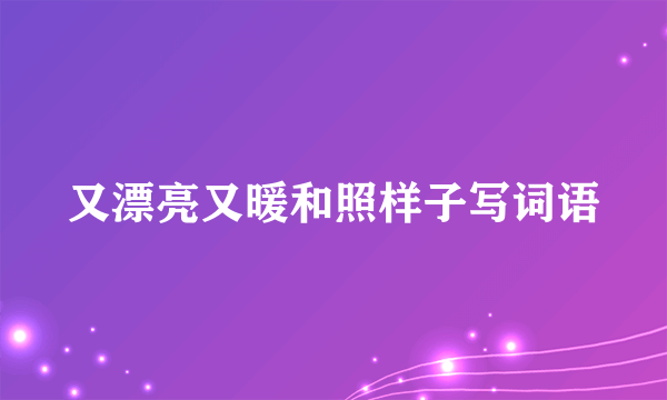 又漂亮又暖和照样子写词语