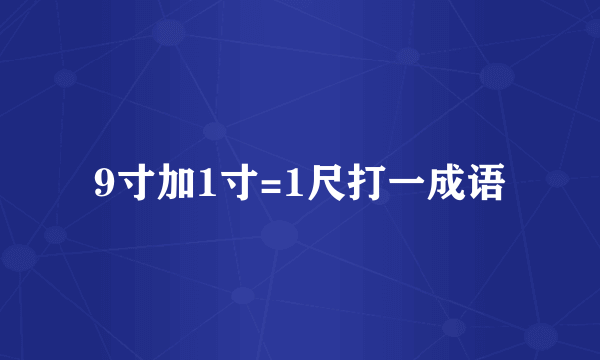 9寸加1寸=1尺打一成语