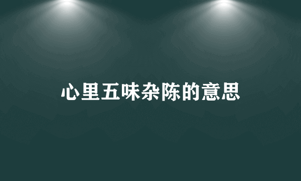 心里五味杂陈的意思