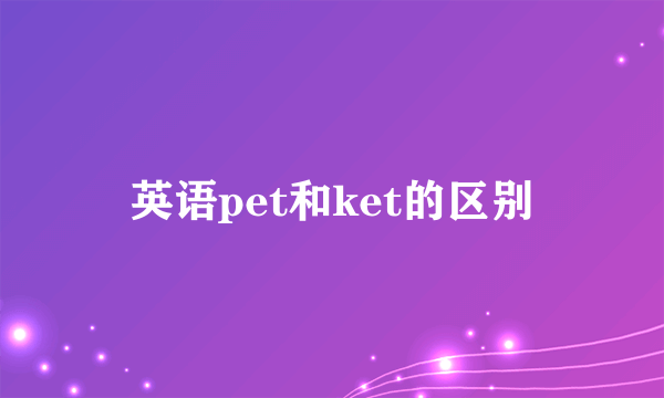 英语pet和ket的区别
