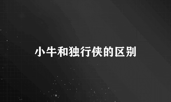 小牛和独行侠的区别