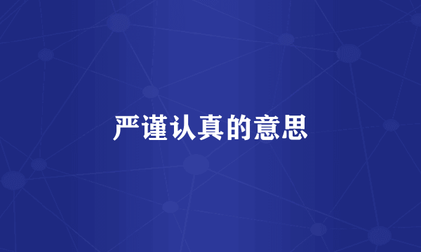 严谨认真的意思