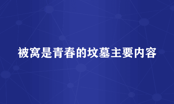 被窝是青春的坟墓主要内容