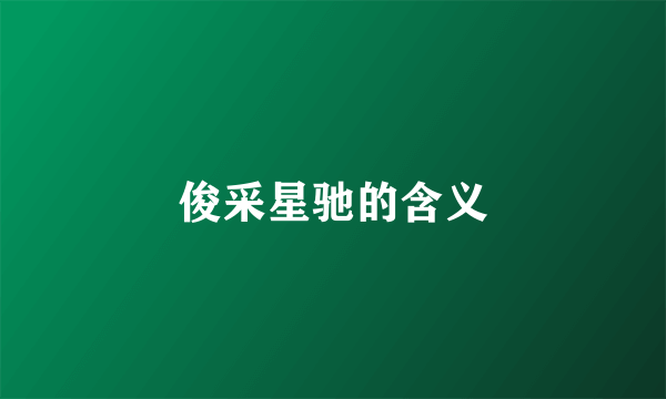 俊采星驰的含义