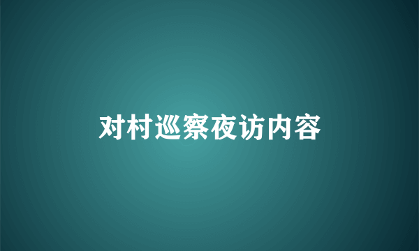 对村巡察夜访内容