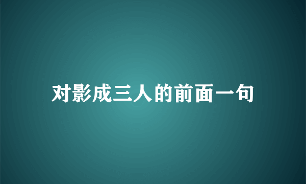 对影成三人的前面一句
