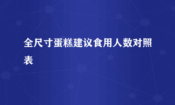全尺寸蛋糕建议食用人数对照表