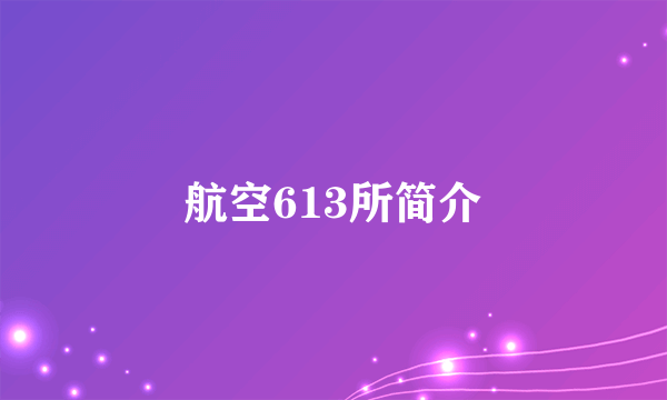 航空613所简介