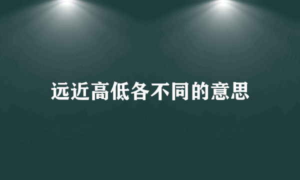 远近高低各不同的意思