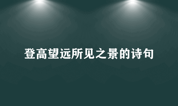 登高望远所见之景的诗句