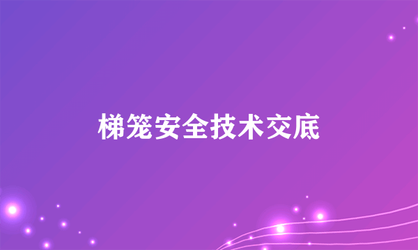 梯笼安全技术交底