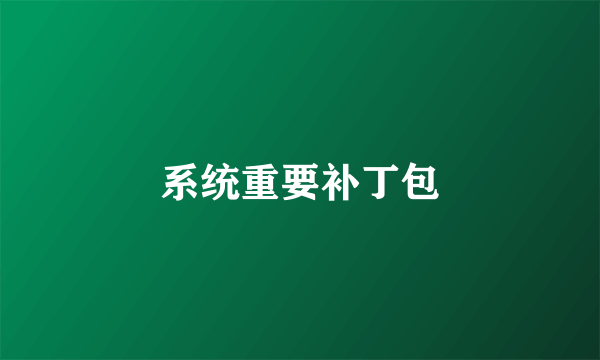 系统重要补丁包