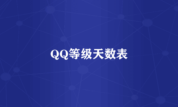 QQ等级天数表