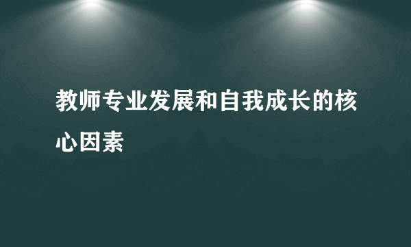教师专业发展和自我成长的核心因素