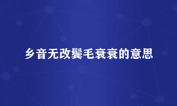 乡音无改鬓毛衰衰的意思